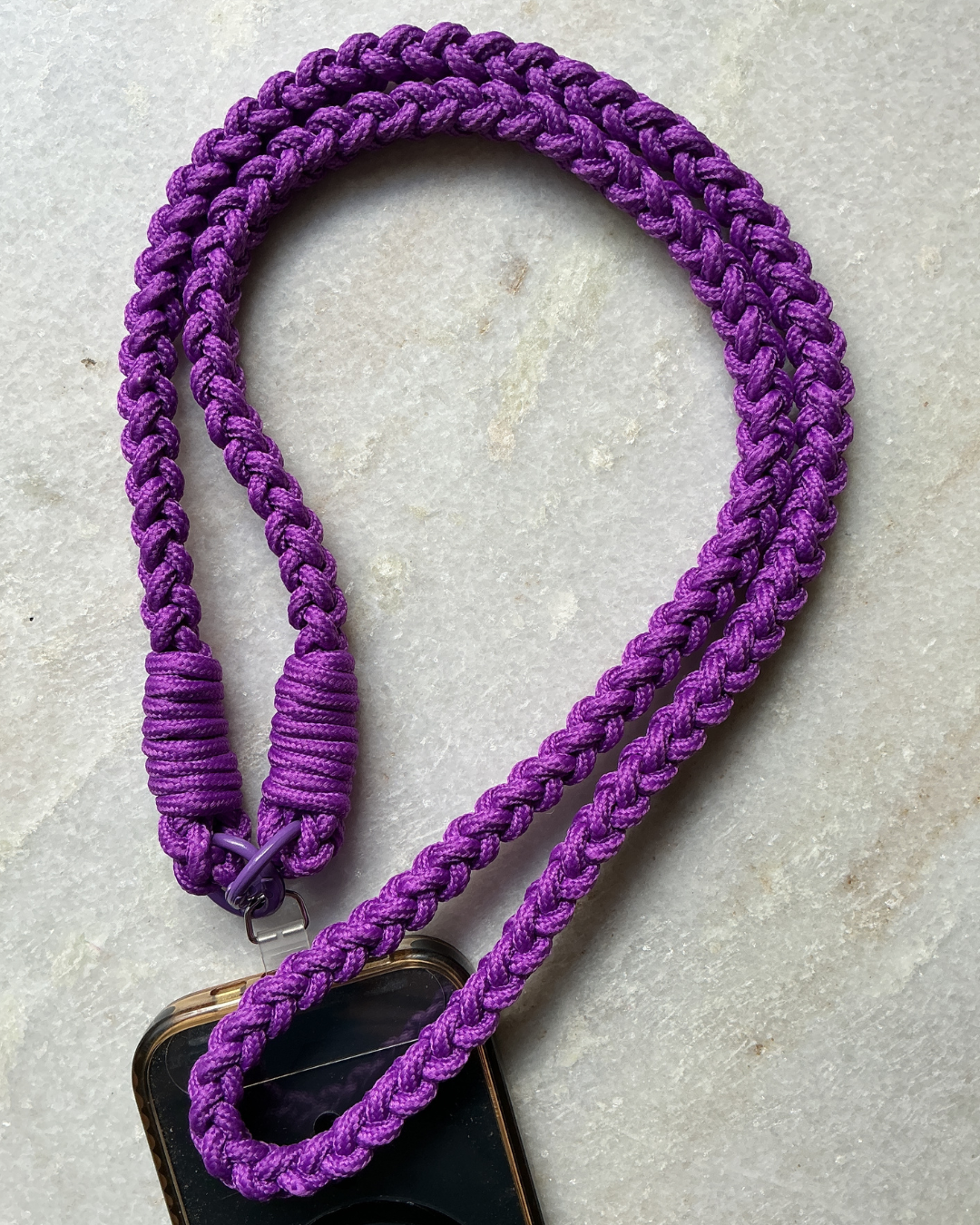 Violet Crush Braided Crossbody Phone Strap