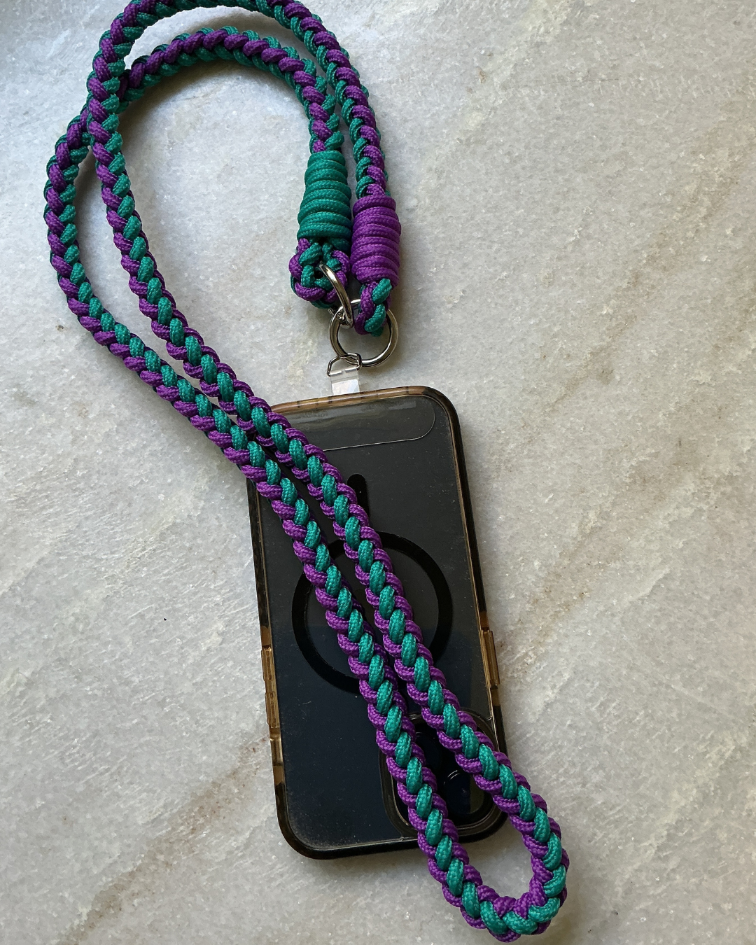 Violet Tide Braided Crossbody Phone Strap