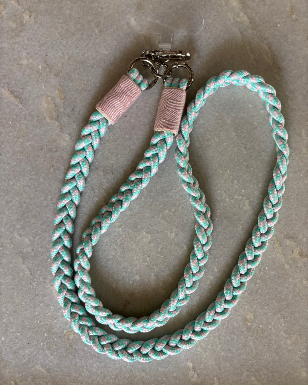 Mint Breeze Plaited Crossbody Phone Strap